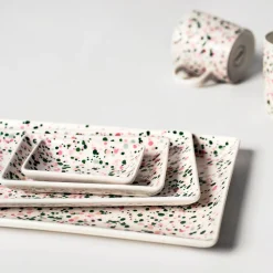 A5 tallrik 15x21cm Helle rosa-grön