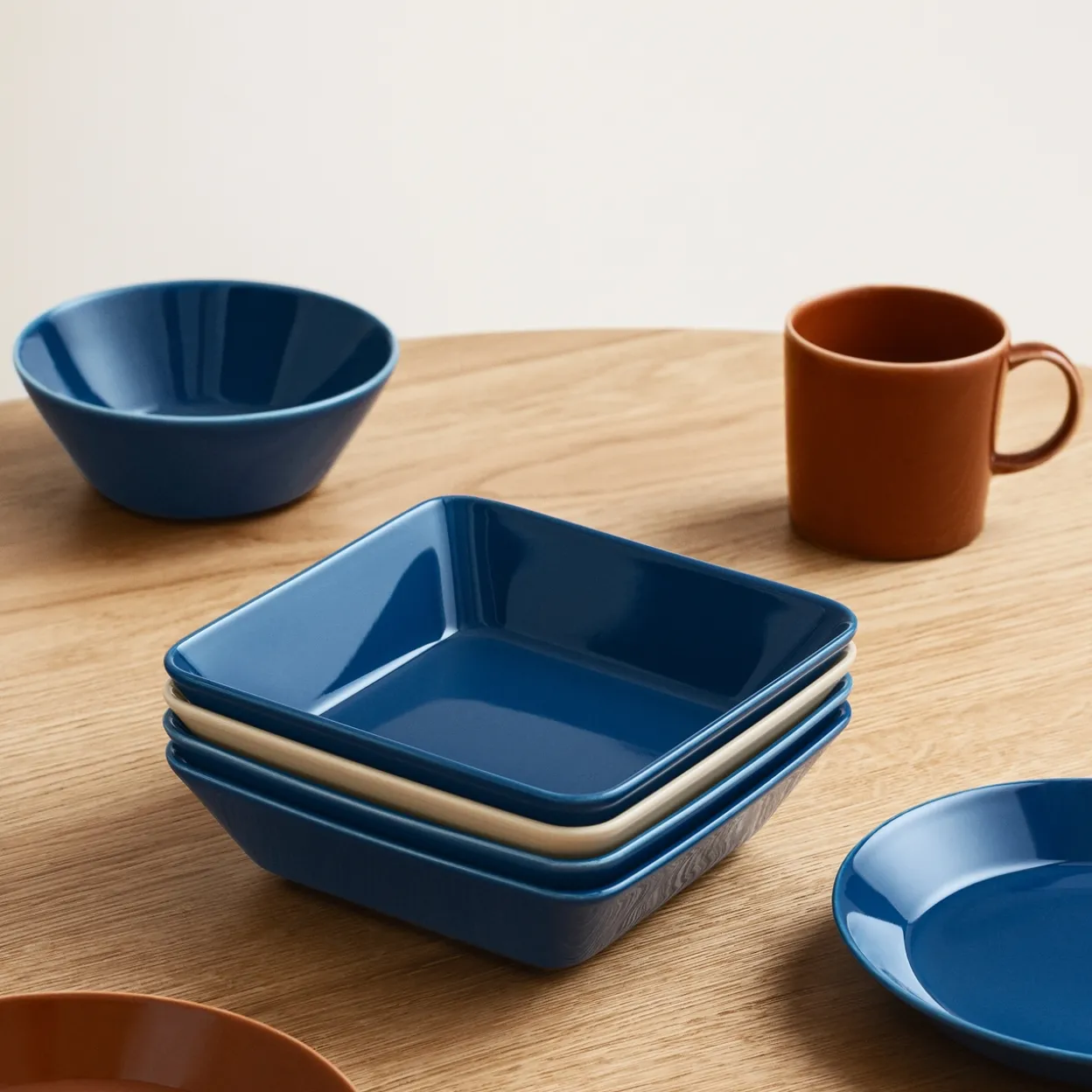 Fat 16x16cm vintage blå