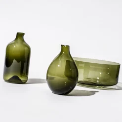 Fågelflaska rak 94x183mm mossgrön