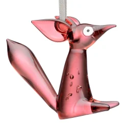 Glasdekoration sittande 80mm körsbär