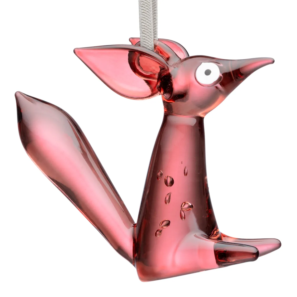 Glasdekoration sittande 80mm körsbär