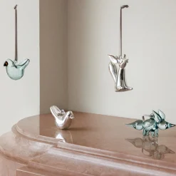 Glasdekoration stående 115mm blå