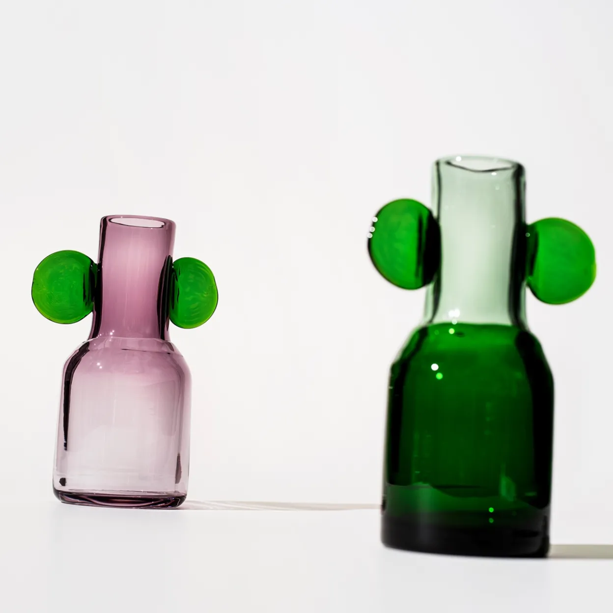 Glaskonst vas 250mm grön-ljusgrön