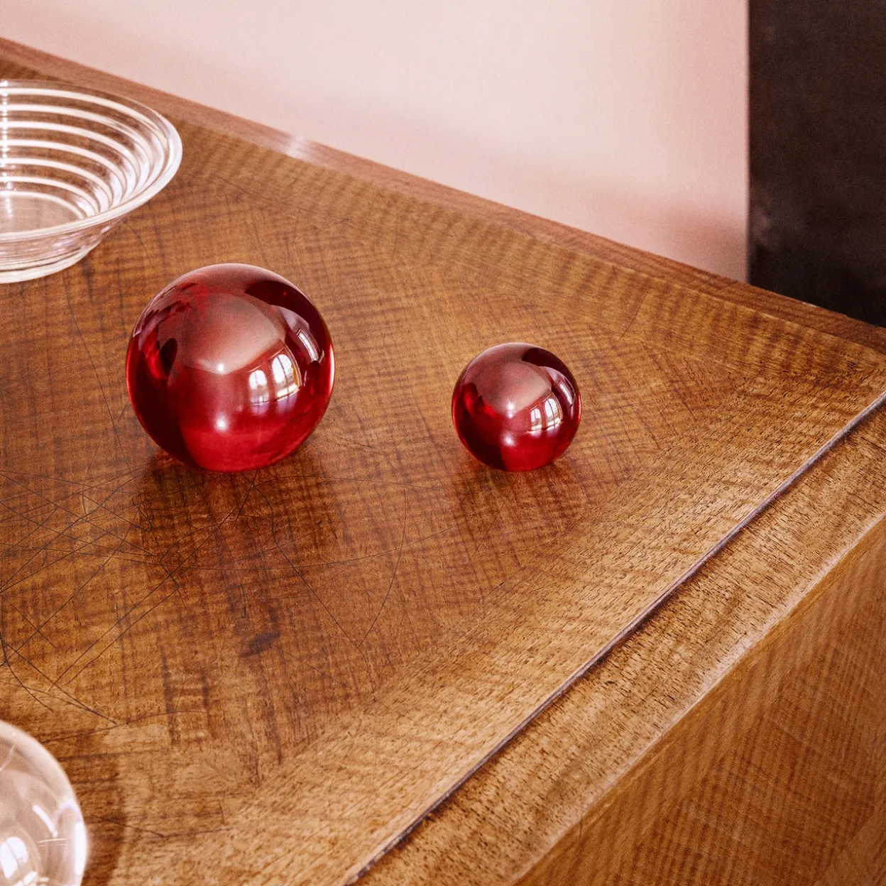 Glassfär 5cm karmint röd