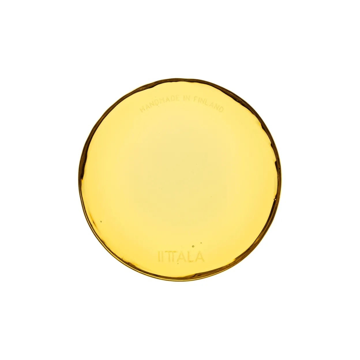 Glasunderlägg 9cm eldgul