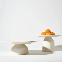 Högt serveringsfat 24x14 cm vit