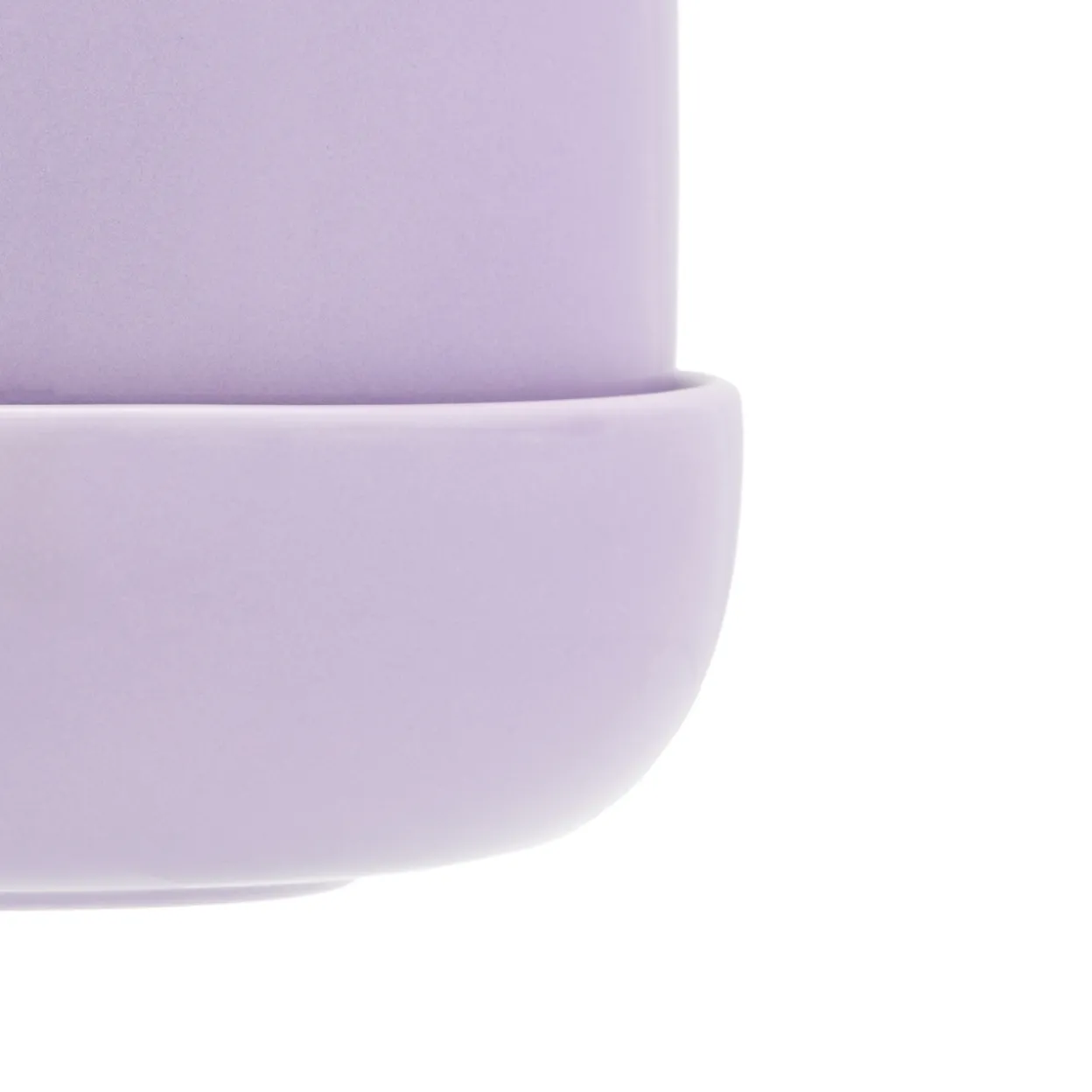 Kruka med fat ljus lila S