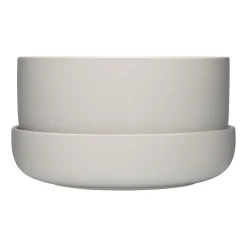 Kruka med Fat ljusgrå M