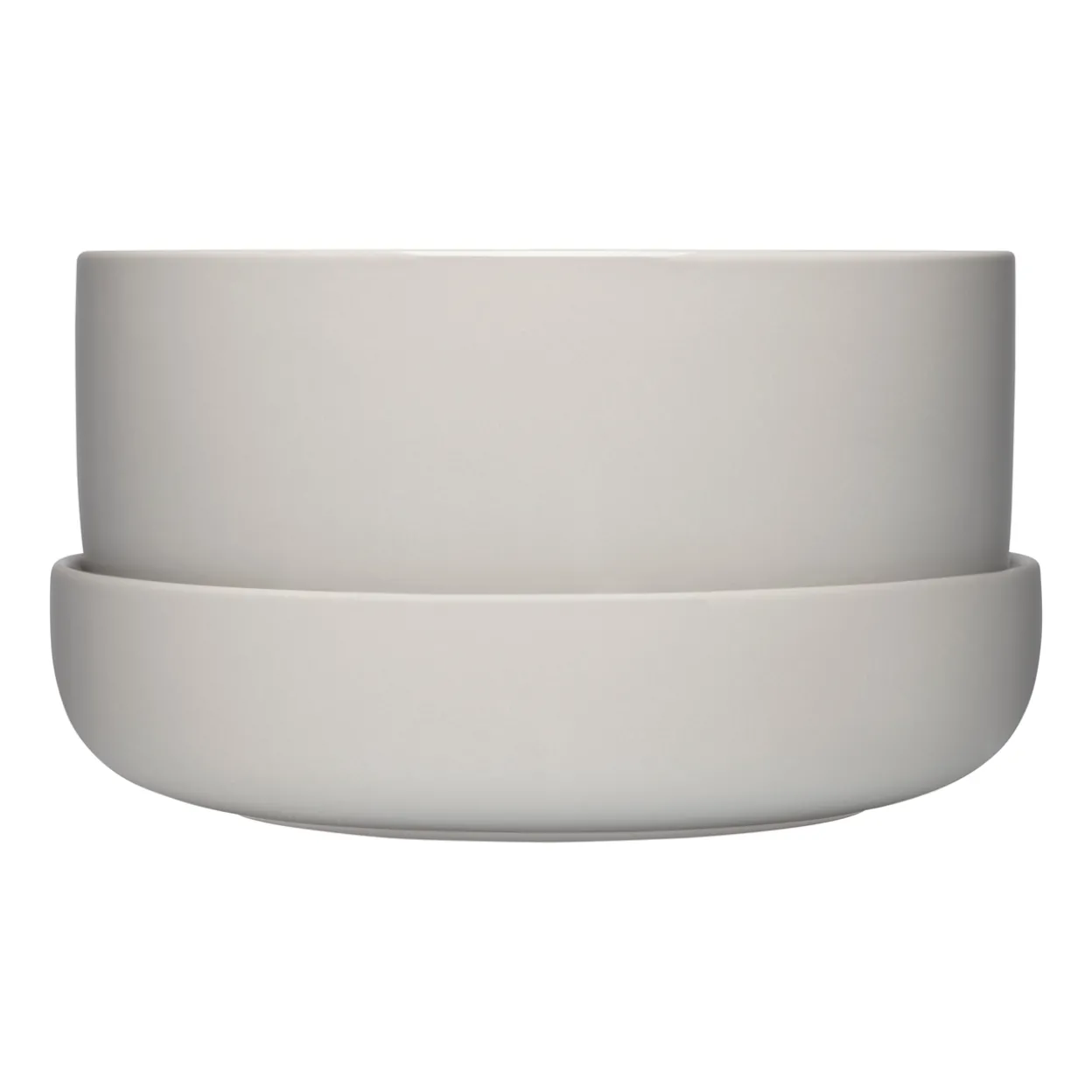 Kruka med Fat ljusgrå M