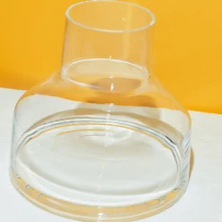 Låg vas 220x200mm stålgrå