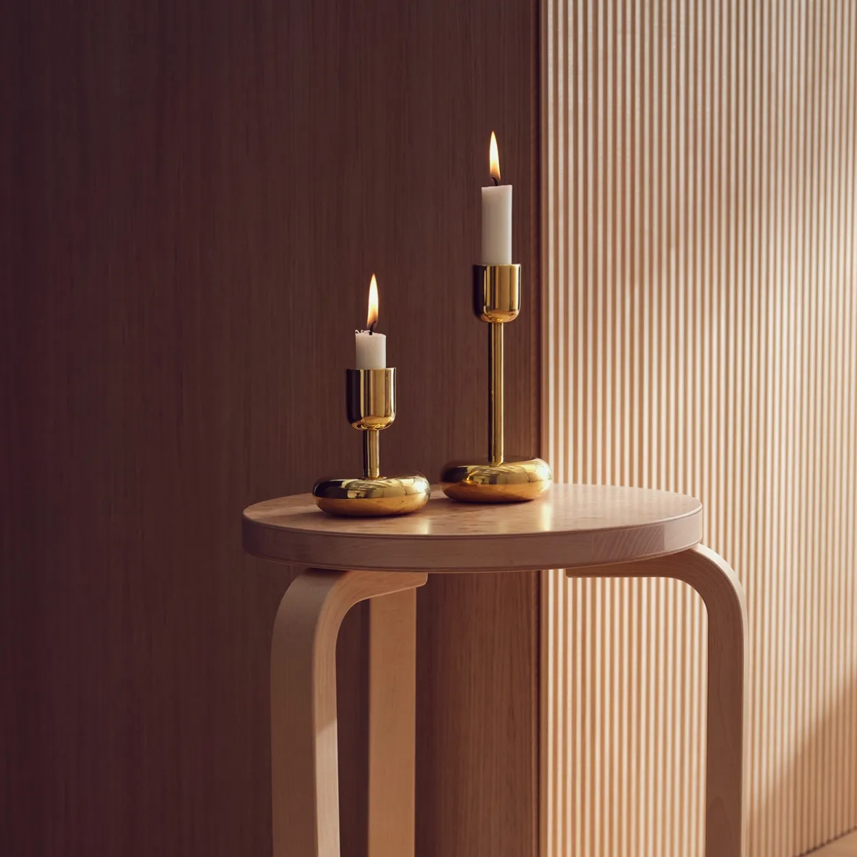 Ljusstake mässing gåvoförpackning 2-pack