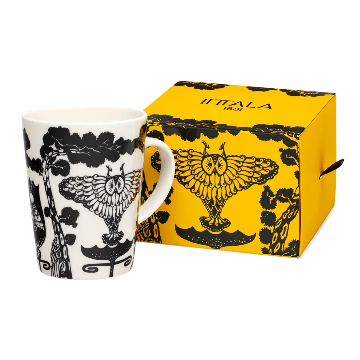 Mugg 0,4L Uni svart och vit, presentförpackning