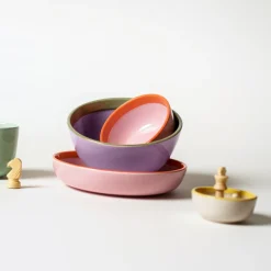 Skål 13cm mint-lila