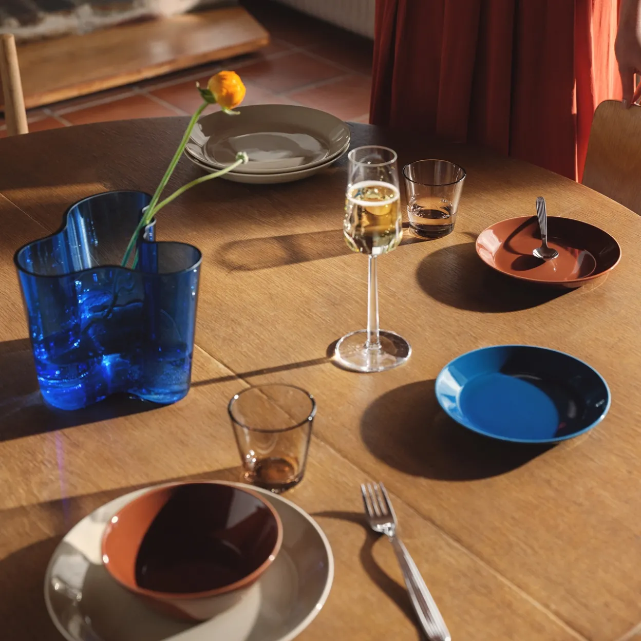 Tallrik 17cm vintage blå