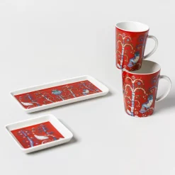 Tallrik kvadrat 12x12cm röd