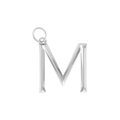 Väsksmycke bokstav M 5cm metall