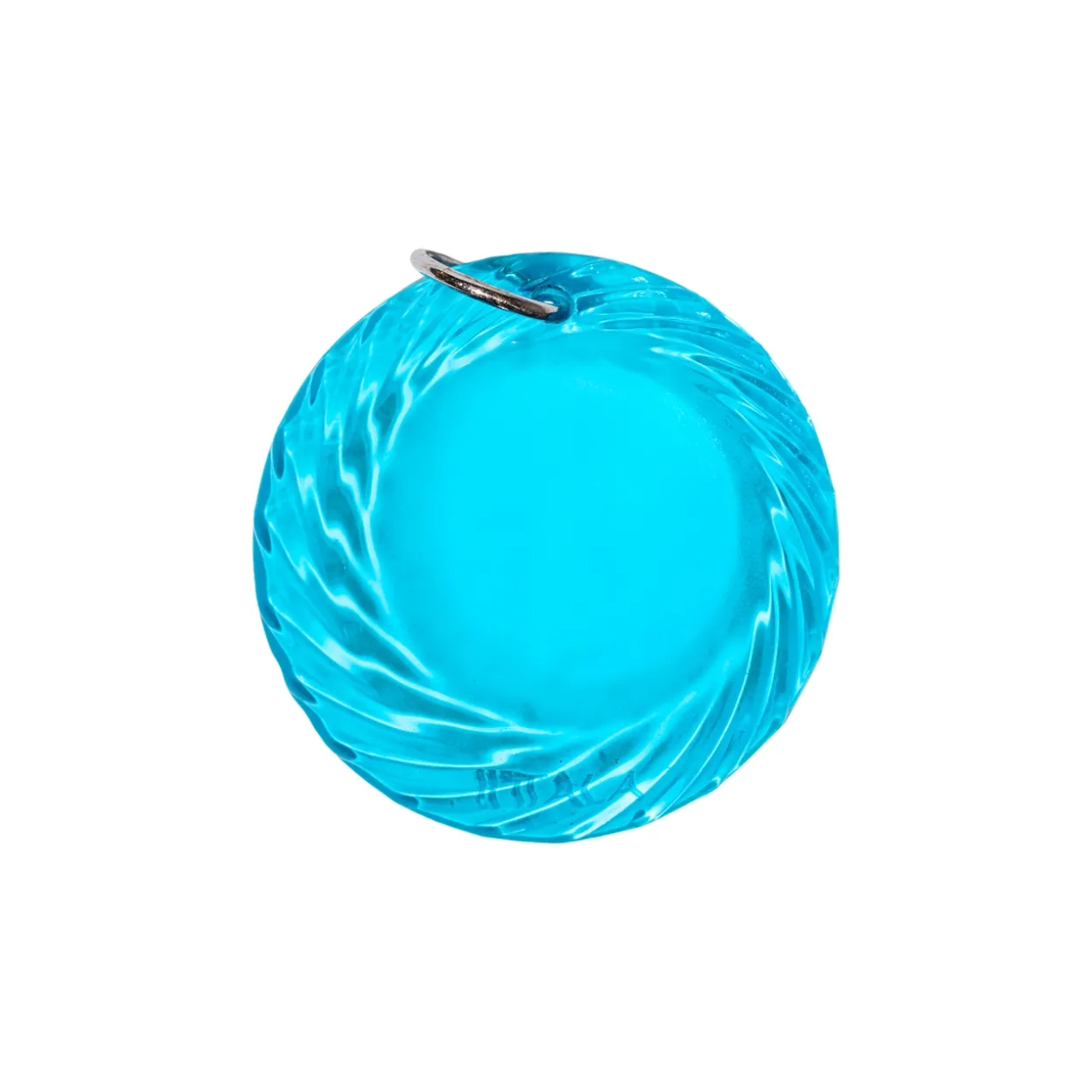 Väsksmycke solfångare glas 5cm elektrisk blå